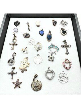 Sterling Silver Pendant Charm Lot 74 Grams Wear Scrap or Resell All XRF Tested